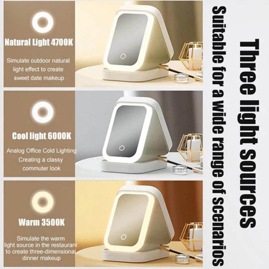 Portable LED Makeup Storage Box – Mirror & Travel Organiser