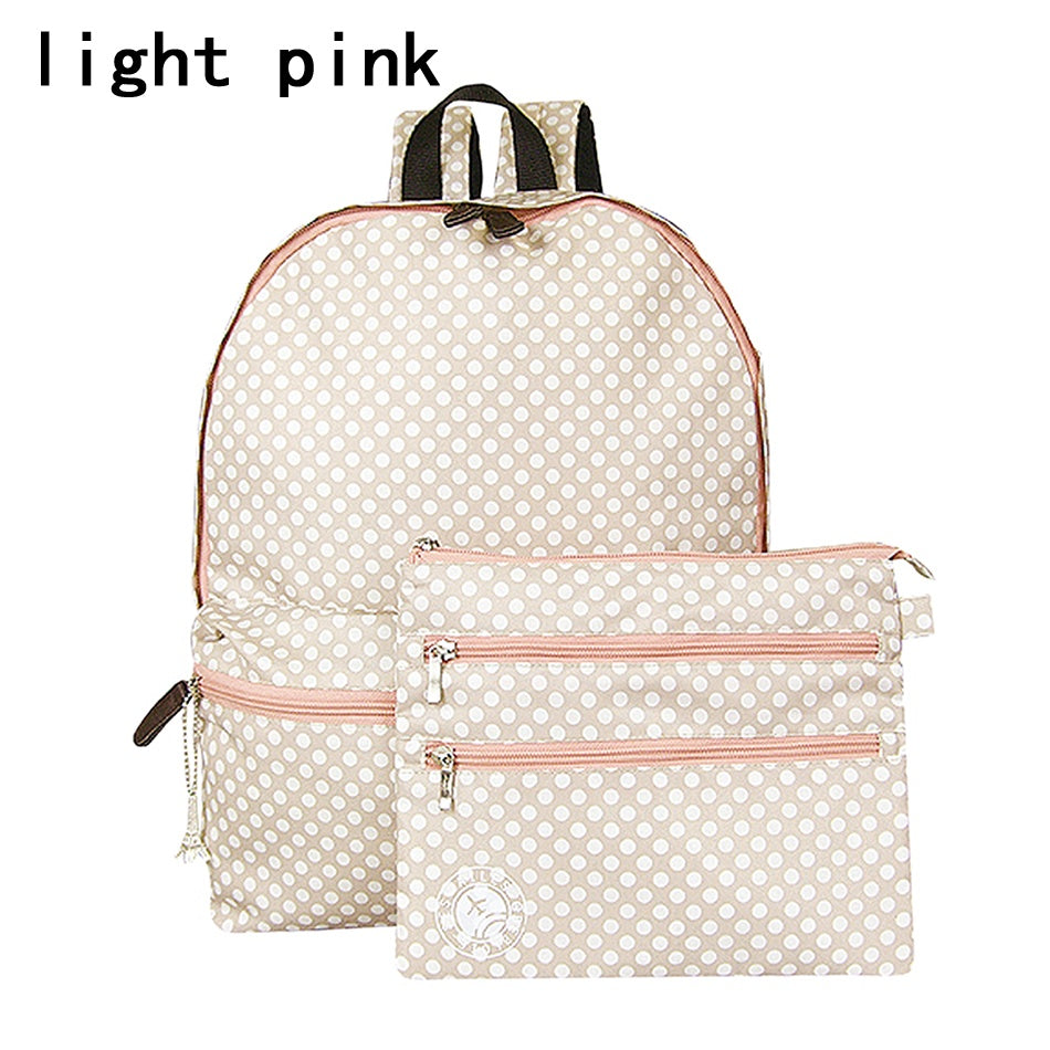 Casual School Bag Preppy Style Unisex Travel Backpack Rucksack W Pouch Protable