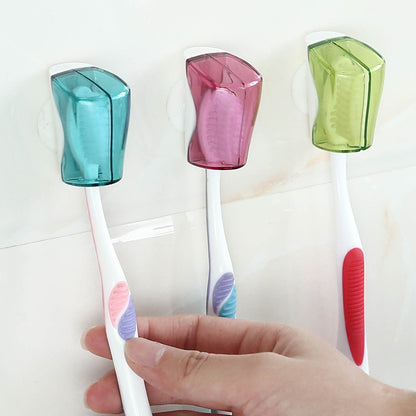 Portable travel toothbrush case with suction cup