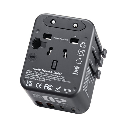 Universal Travel Adapter International 5 In 1 USB AC Wall Charger Power Plug