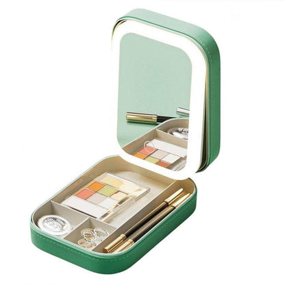 Portable LED Makeup Storage Box – Mirror & Travel Organiser
