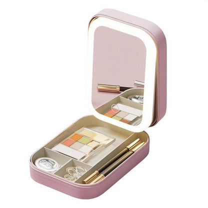 Portable LED Makeup Storage Box – Mirror & Travel Organiser