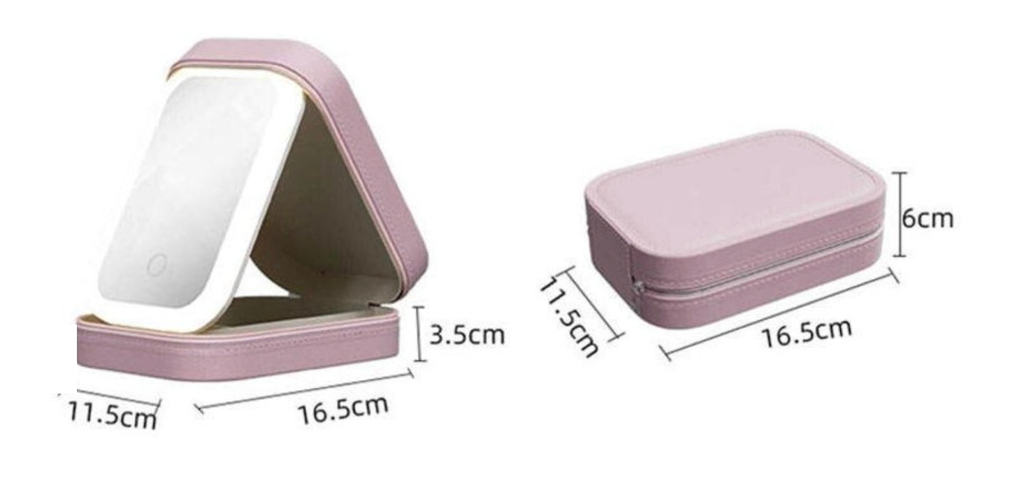 Portable LED Makeup Storage Box – Mirror & Travel Organiser