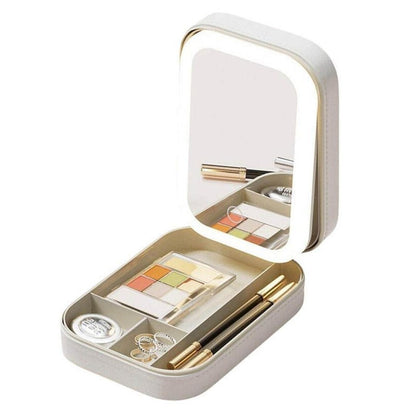 Portable LED Makeup Storage Box – Mirror & Travel Organiser